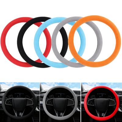 Housse de Volant de Voiture Élastique Antidérapante Silicone Doux Décoration de Protection de Volant Universelle Toutes Saisons Pour Volant de 35-38cm
