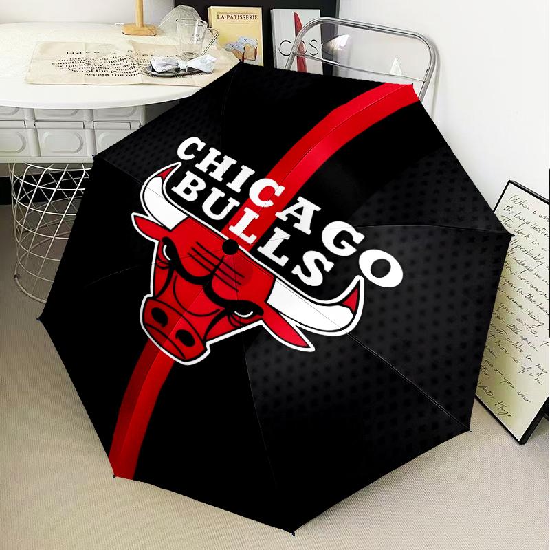 Bull Basketball Artwork Umbrella Folding Umbrella, Automatic Umbrella 8-Frame for Travel, Camping Use Gift for Halloween Christmas