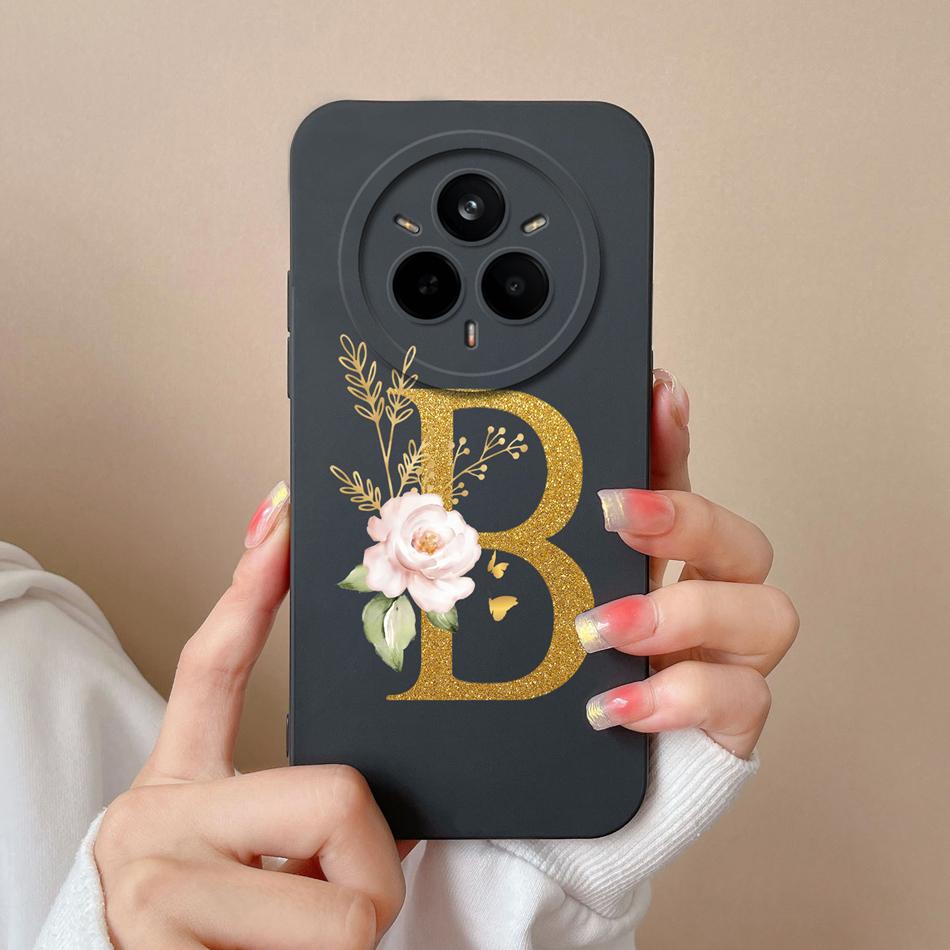 For Realme 14 Pro Plus Case Simple Letters Cover Soft Premium Liquid Silicone Funda Anti Drop Full Protection Phone Back Housing