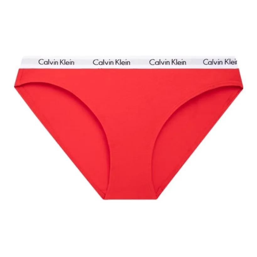 Calvin Klein Jacquard Waist Cotton Sexy Underwear for Women, Sunset Red