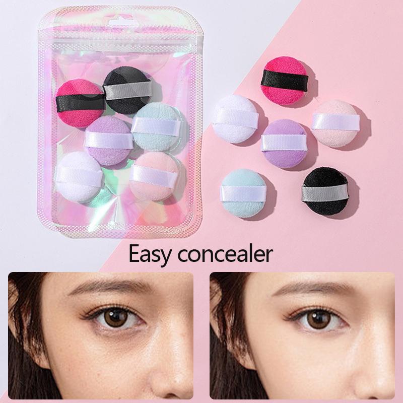 Velvet Mini Finger Puff Detail Makeup Setting Powder Sponge Face Concealer Blending Cosmetic Puff Makeup Tool Random Colors