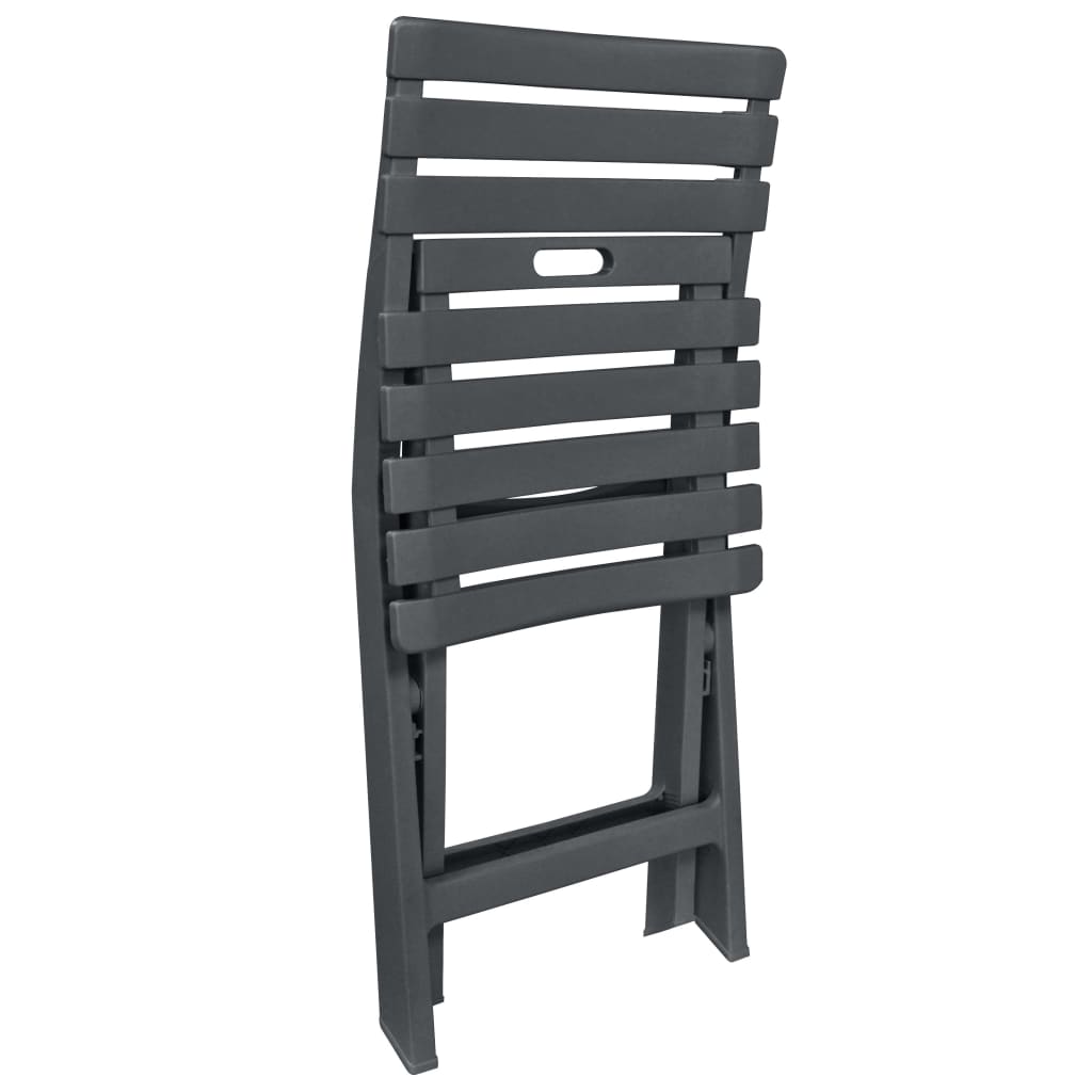 3 Piece Foldable Bistro Set Anthracite Grey