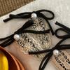 Lace Pearl Bow Hairpin Vintage Versatile Bangs Clip Hair Accessories Headdress Edge Clip
