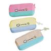 Large Capacity Color-Blocked Kitten & Clover Embroidery Pencil Case