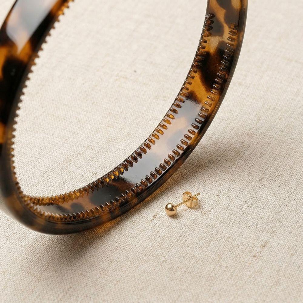 Široký Retro Leopardí Čelenka do Vlasů Jednoduchá Protiskluzová Zubatá Čelenka Želvovinová Čelenka do Vlasů Dámská