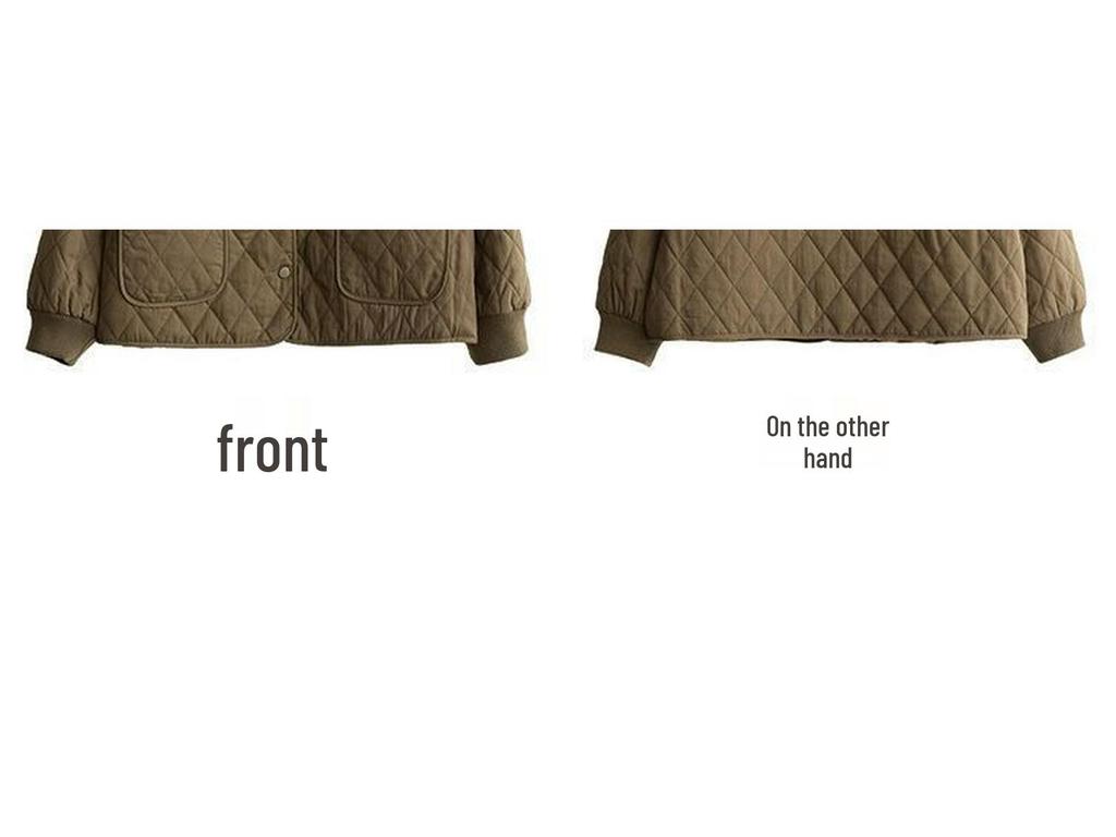 Women's Quilted Light Cotton Jacket - Autumn/Winter 2025, Short Solid Color Outerwear