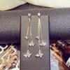 Koreanisches Temperament Kristallanhänger Schmetterling Quasten Lange Hängeohrringe für Damen Luxus Süße Schmuck Accessoires Geschenke