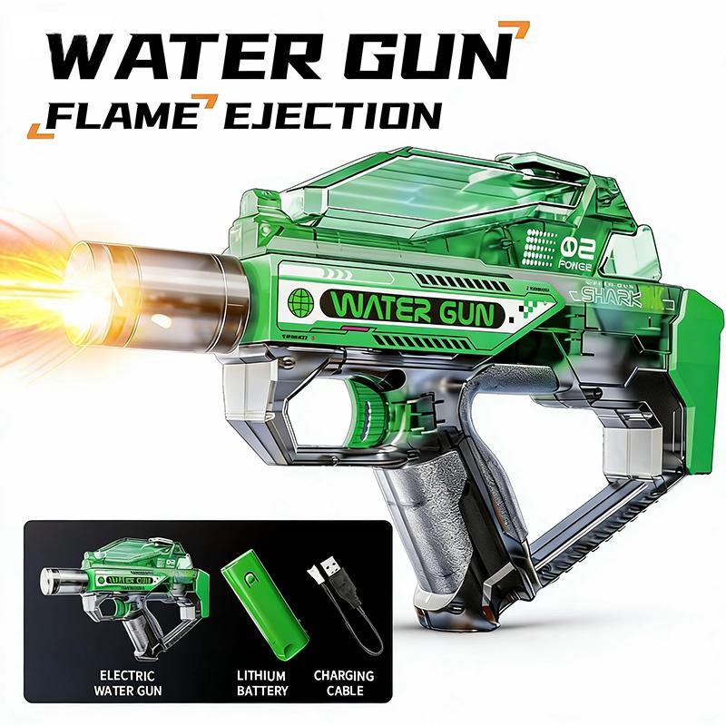 Electric Water Gun Toy Kids Water Squirt Gun with Lights and Sound Automatic Continuous Firing Watergun Beach Pool Outdoor Toy