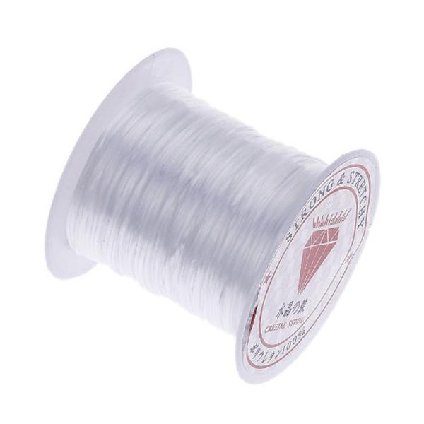 White Nylon Crystal Thread Beading Wire Elastic Cord Bracelet Necklace Making Craft String Coiled Band For Diy Projects