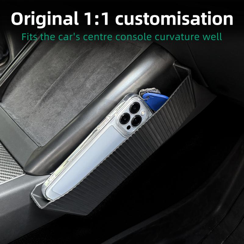 Wireless Charging Side Storage Box for Tesla Model 3 Highland 2024 2025 ABS Center Console Retrofitting Organized Accessories