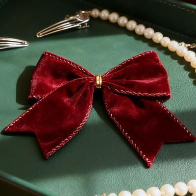 Vintage Velvet Bows 12pcs Christmas Tree Decoration Bow 6-inch Wedding Wreath Ornaments Bows New Year Home Decorations Bow