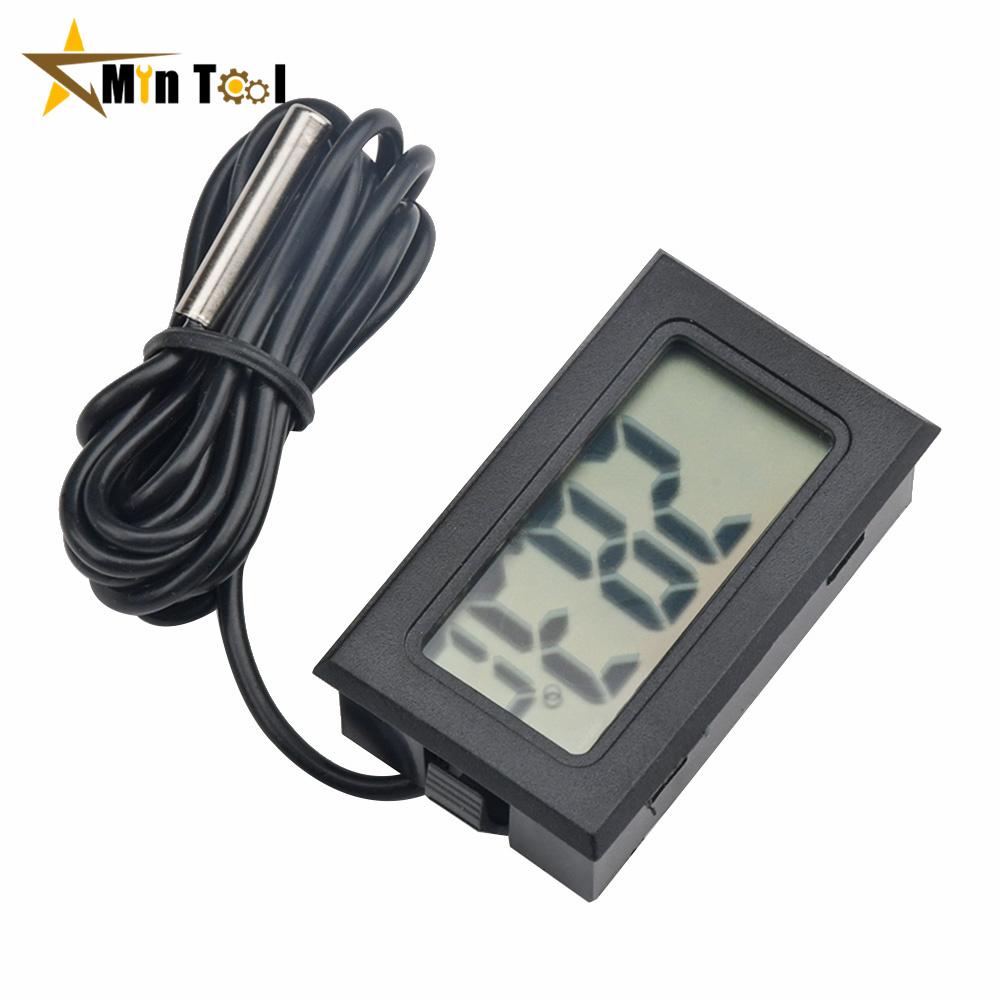 LCD Digital Thermometer Aquarium Car Water Bath Temperature Tester Detector Monitor Embedded 1M Temperature Senor Cable FY-10