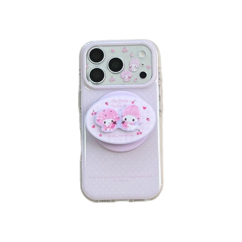 Pink Polka Dot Strawberry Magnetic Phone Case for Small Animals, Compatible with iPhone 17/16 Pro Max/15 Pro