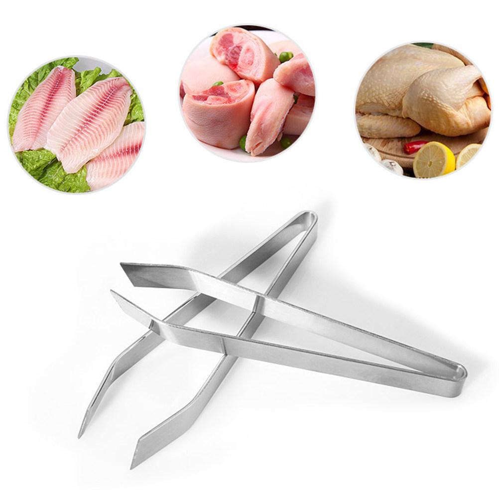 Fish Bone Tweezers Ultra Strong 430 Stainless Steel Flat Slant Tweezers Fish Bone Clip Hair Remover Safe Mess Free Dishwasher