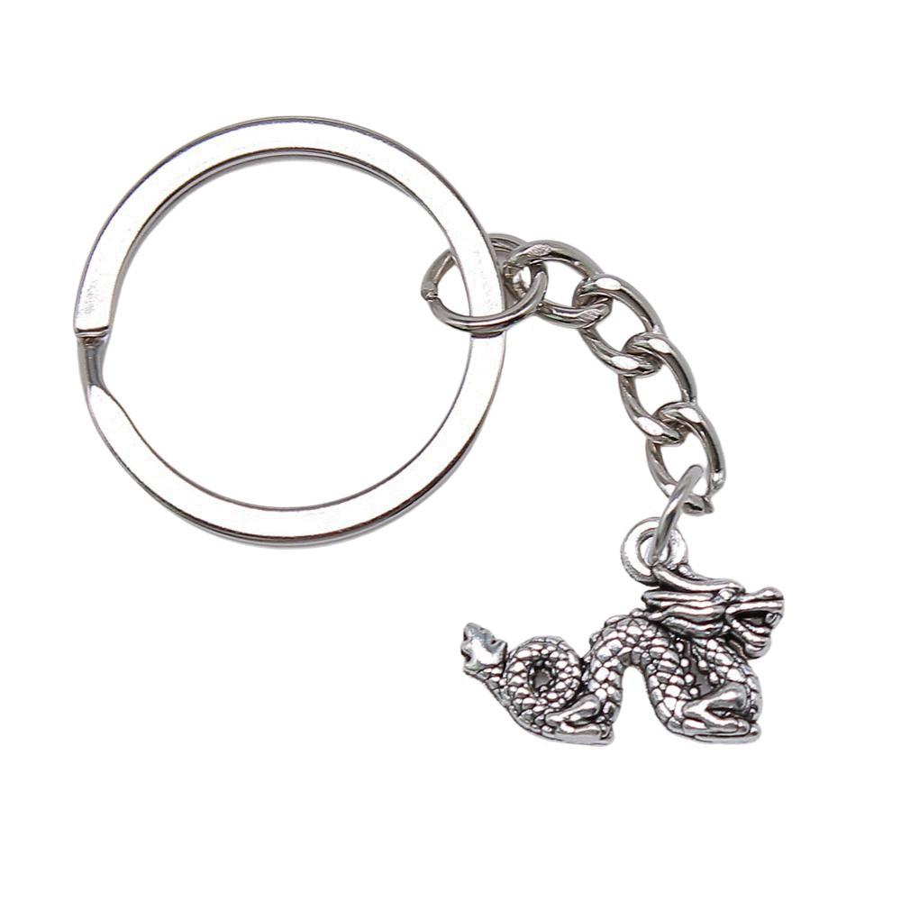 Medical Caduceus Charm Dragon Anime Keychain Hospital Souvenir 28mm Ring