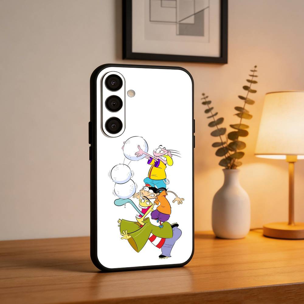 Funny Cartoon E-Ed E-Edd n Eddy Phone Case For Samsung A73,A21s,A22,A31,A32,A52,A53,A71,A80,Soft Black Shell
