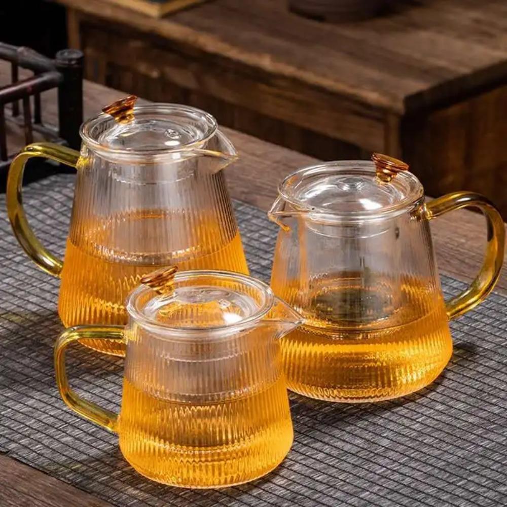 Vertical Glass Flower Teapot Can Be Heated By Electric Pottery Stove and Boiled Teapot Household Transparent Glass Teapot Kettle