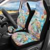 Bulopur Multicolor Polyester Universal Fit Car Truck SUV Van Automotive Seat Covers, 2pcs Front, Hibiscus Floral & Sea Turtle Print