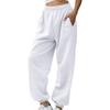 High Waist Fleece Lined Casual Sports Pants for Women Autumn Winter Comfortable Polyester Fiber Street Style