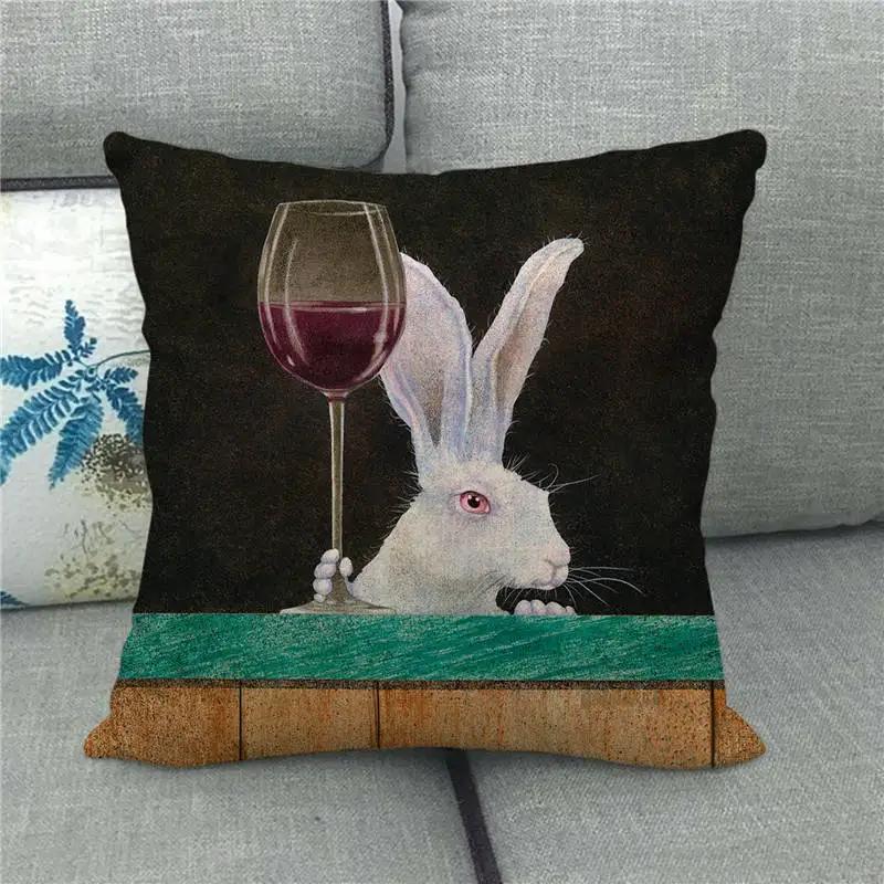 Easter Decor Pillow Covers 45x45cm Cartoon Bunny Eggs Printed Cushion Cover Spring Holiday Party Decorative Pillowcase for Couch