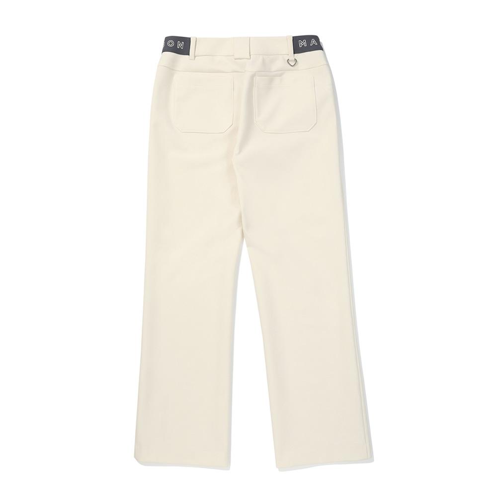 MALBON GOLF Women'S Elastic Waist Semi-Bootcut Pants Cream (Woman)