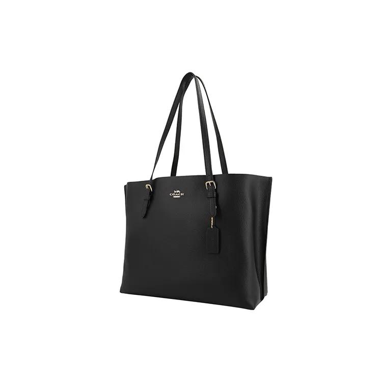 COACH Mollie Leather Tote Bag , Shopping Bag , Handbag , Shoulder Bag 34 Women's Black (Unisex) Shoulder Bags 1671 IMF2L