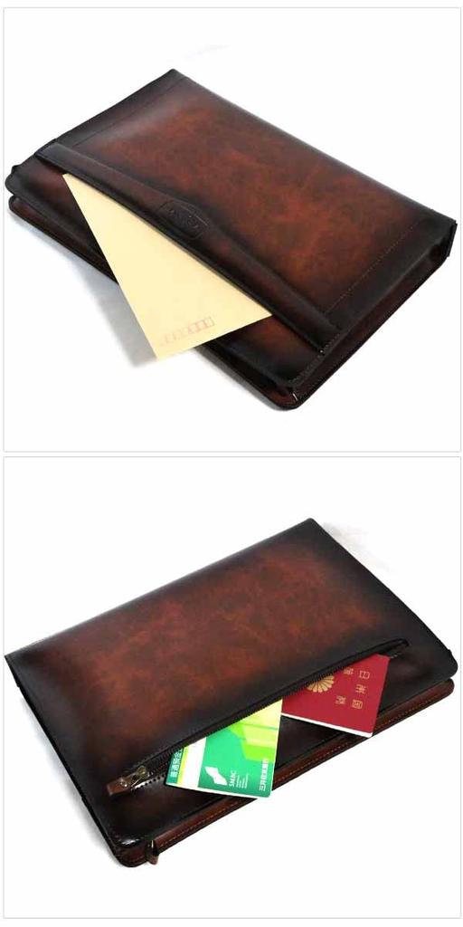 Brown Second Bag Genuine Leather Handheld Bag Briefcase Large Zip YKK Made in Japan Commuting to work or school Brown Business Popular Brand A4 Free