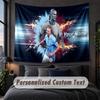 Arazzo Personalizzato con Nome e Testo, Appeso Decorativo da Parete Erling Haaland, Arazzo di Sfondo per Casa Camera da Letto