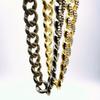 European and American Hip-hop Men's 15mm Flat and Simple Cuban Necklace, Trendy Light Luxury Men's Accessories