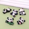 Nouveaux 100Pcs Bambou Panda Résine Cabochons Plat Dos Dessin Animé Animal Perles Sans Trou pour Scrapbooking DIY Fabrication de Bijoux