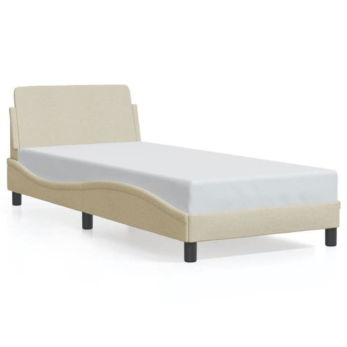 VidaXL Bed Frames with Headboard, Upholstered Bed with Slatted Base, Single Bed with Footboard, Adult Bedroom Bed, 373110