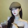 Grande Casquette Plate Marron à Bec de Canard, Béret Japonais Rétro, Grande Taille, pour le Printemps et l'Automne.