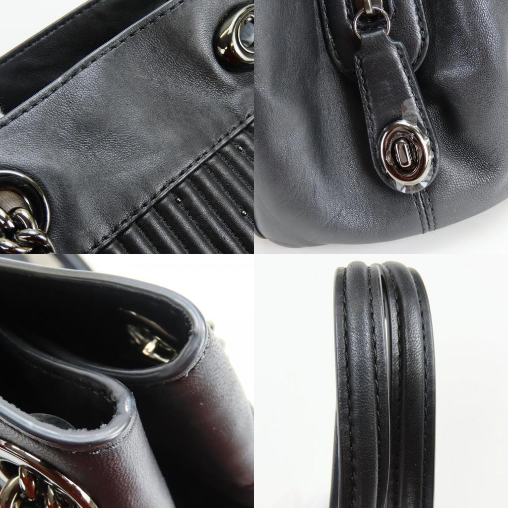 Gebrauchte COACH Schultertasche Edy 26834 Tabby-Leder Schwarz Kette