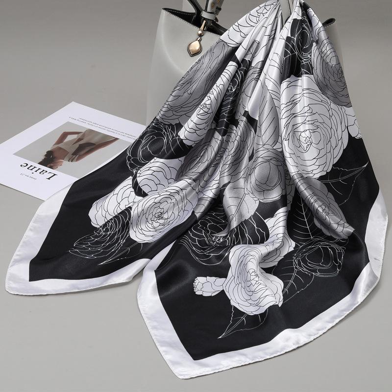 90 Square Scarves, Silk Scarves, Women's New Spring and Summer High-end Sense Versatile, Thin Scarves, Shawls Outside
