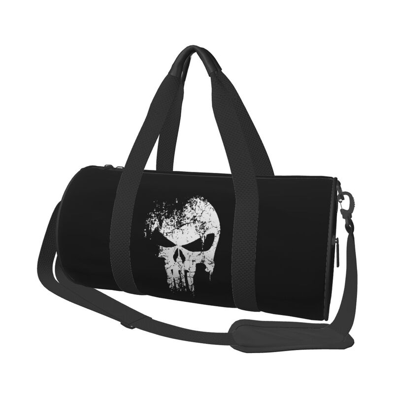Skeleton Skull Print Round Travel Duffel Bag Lightweight Waterproof Durable Handbags Yoga Gym Sports Bag Outdoor Fitness Bags