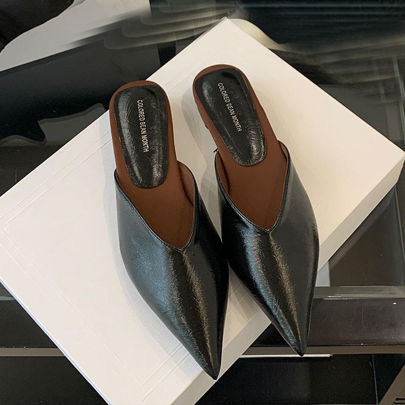 

Мода Лето Весна Роскошные Балетки Женские Тапочки Женские Шлепанцы Сандалии Обувь Мода Остроносые Балетки Тапочки Обувь Для Женщин Мюли 35 чёрный