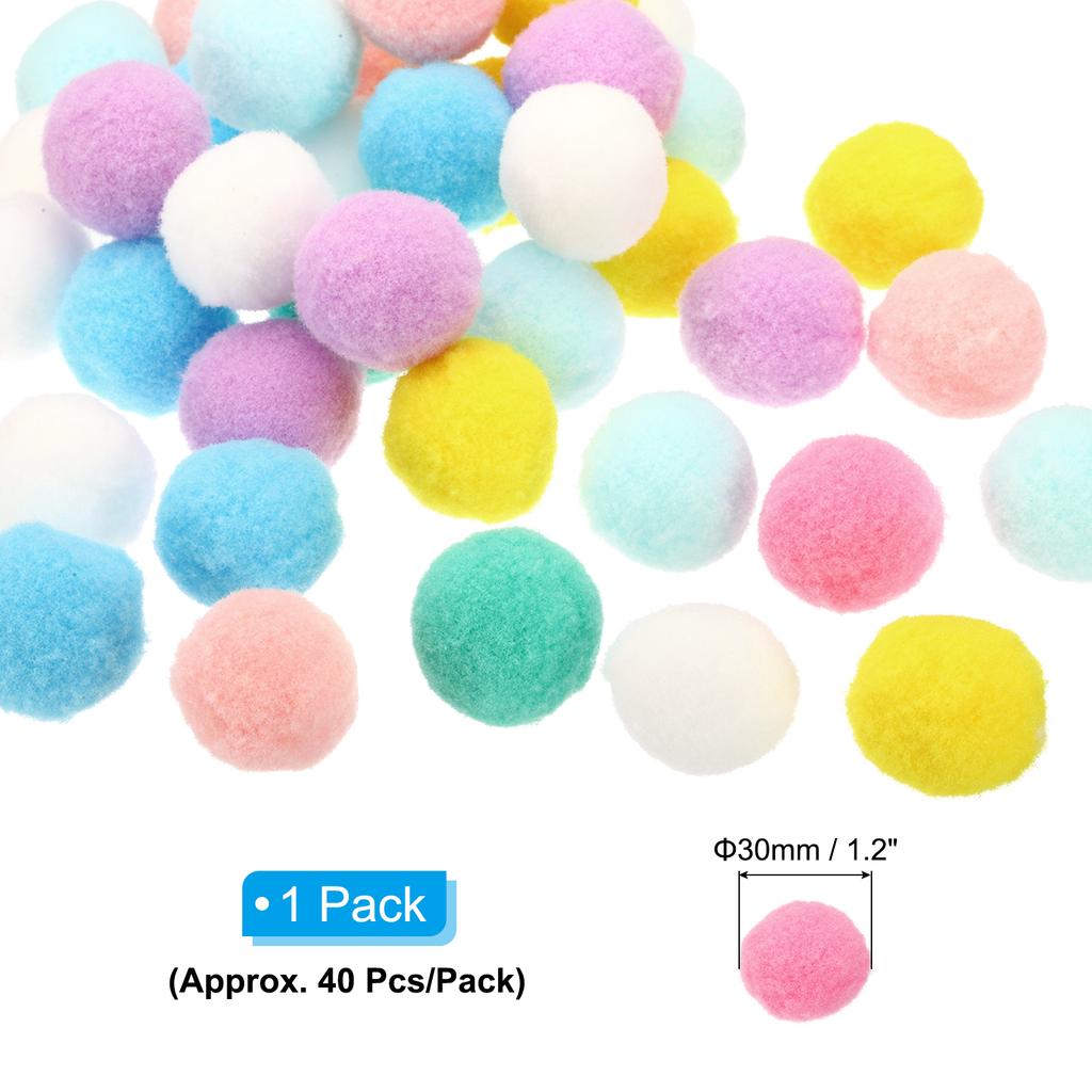 Pom Poms for Crafts Fuzzy Pastel Pom Pom Balls for Art Supplies DIY Creative Craft Material Handicraft Decorations, Colorful