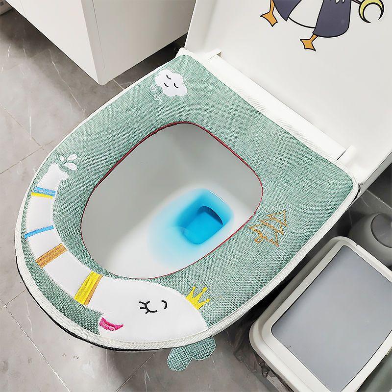 Toilet Cover Cushion Summer Style Universal Cartoon Toilet Cushion Breathable Toilet Seat Cushion Zipper