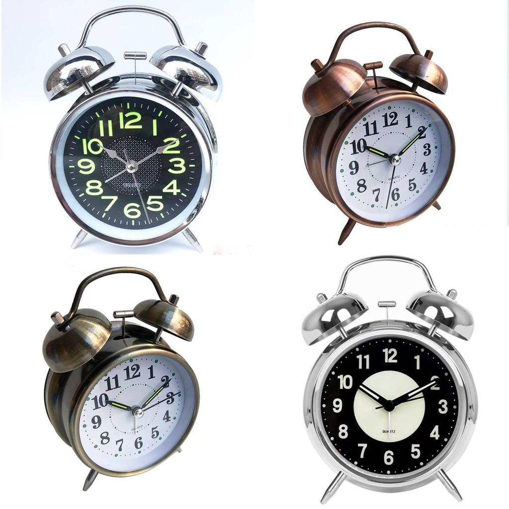 Stylish 4 Inch Night Light Alarm Clock With Silent Quartz Movement In Elegant Copper Finish