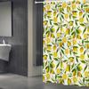 Gardenia Water-Repellent Shower Curtain Set with No-Drill Telescopic Rod & Roller Balls