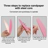 Half Moon Stainless Steel Nail File Base with Disposable Pad Function for Hygienic Professional Quality Home Manicures