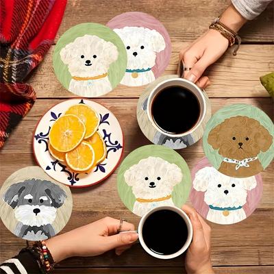 1PC Dog Waterproof High-Temperature Versatile Anti-Scald Durable Coaster Practical Heat-Resistant Non-Slip Cup Sturdy 12x12cm