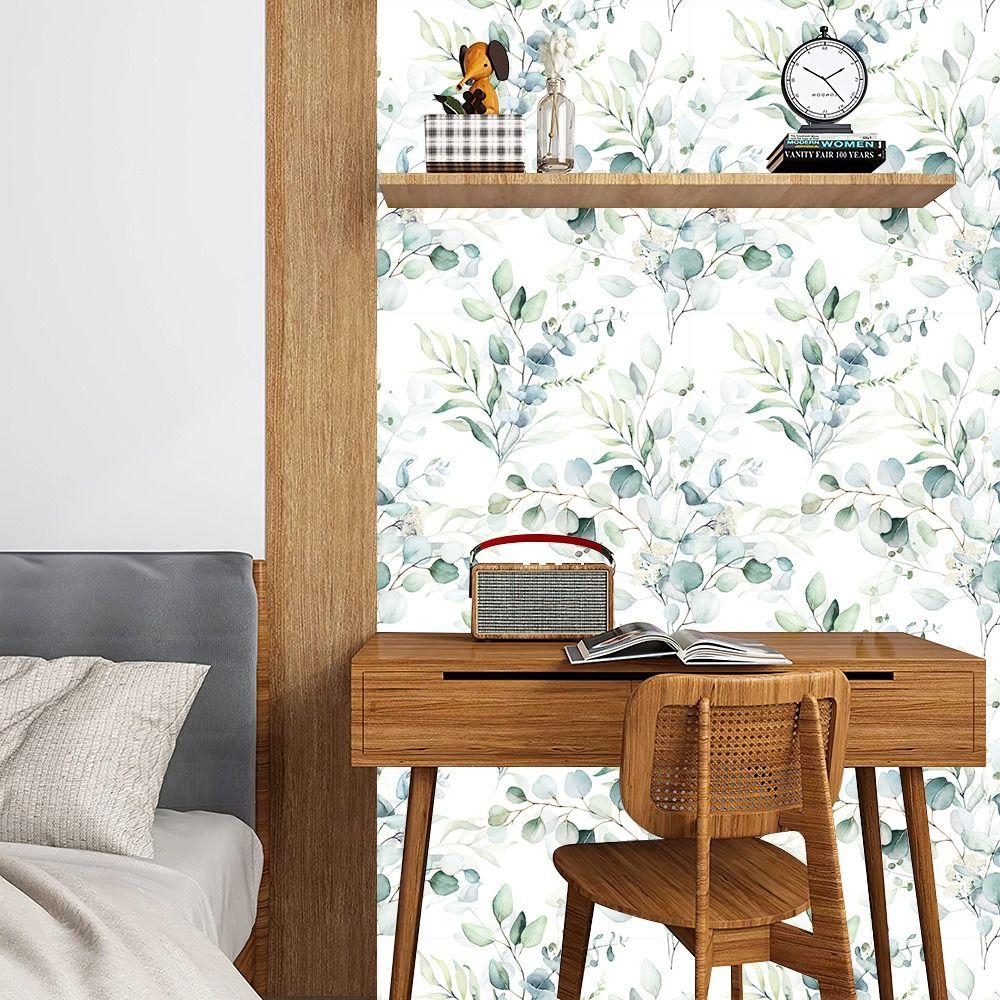 Seamless Stick Wallpaper Eucalyptus Leaf Wall Sticker Self Adhesive Wallpaper Home Decor