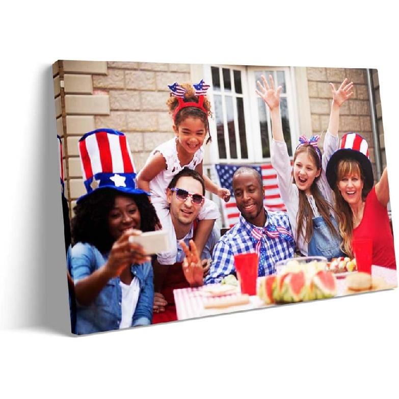Wall-Art Supplies Custom Canvas Print, 8x8 in Photo On Canvas, American Flag Theme, Rectangular, Oil Paint, Ready to Hang, Ideal for Home Decor