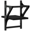 Wall Shelves with Rods 2 pcs Black 20 x 25 x 30 cm