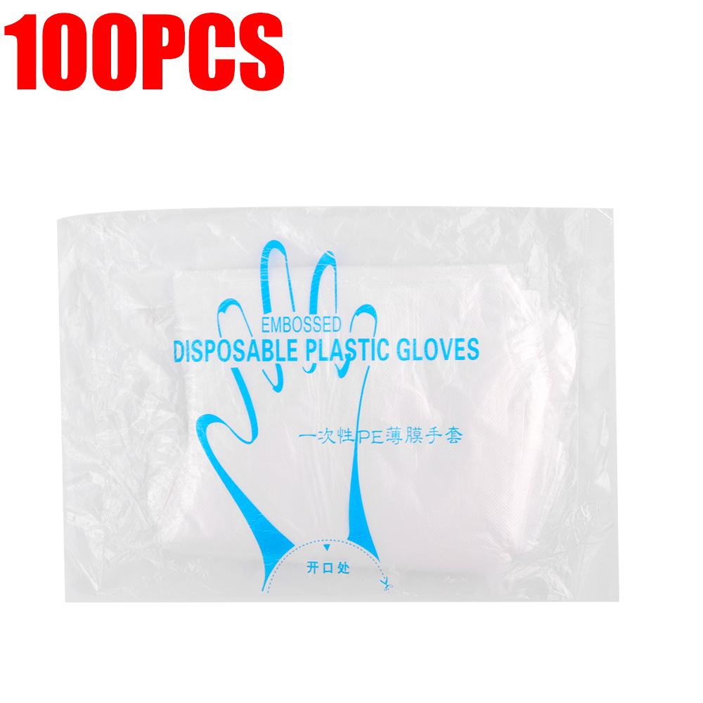 200/100Pcs Disposable Gloves Clear Anti-Slip Design Food Catering Baking Beauty and Hairdressing Transparent Gloves Wholesale