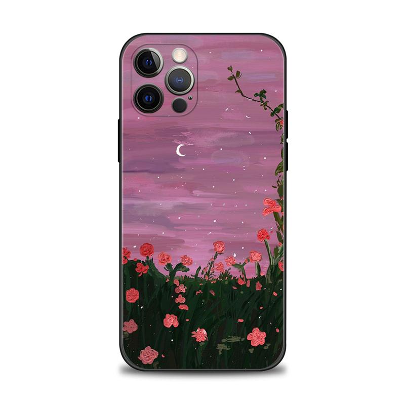 Flower Star Moon Phone Case For iPhone Samsung Galaxy Redmi Xiaomi Oppo OnePlus Note S A 7 8 9 10 11 12 13 14 20 21 22 23 53 54 Pro Max Plus Ultra