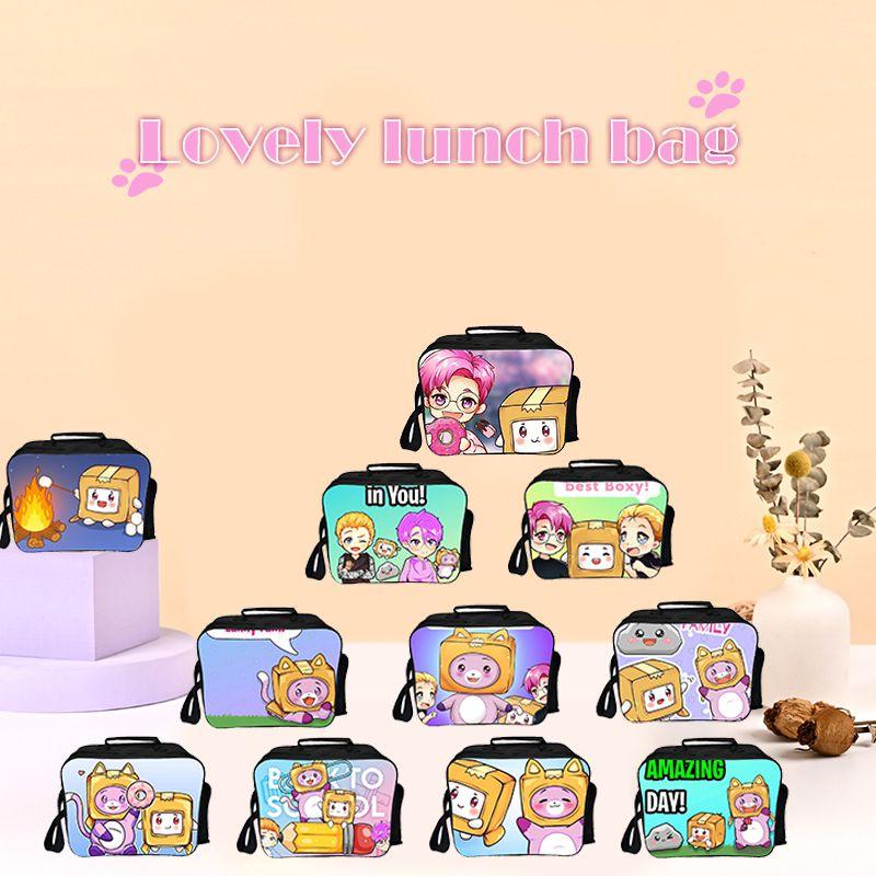 Lankybox Insulated Lunch Box Bag For Kids With Large Capacity And Adjustable Strap For Outdoor Fun