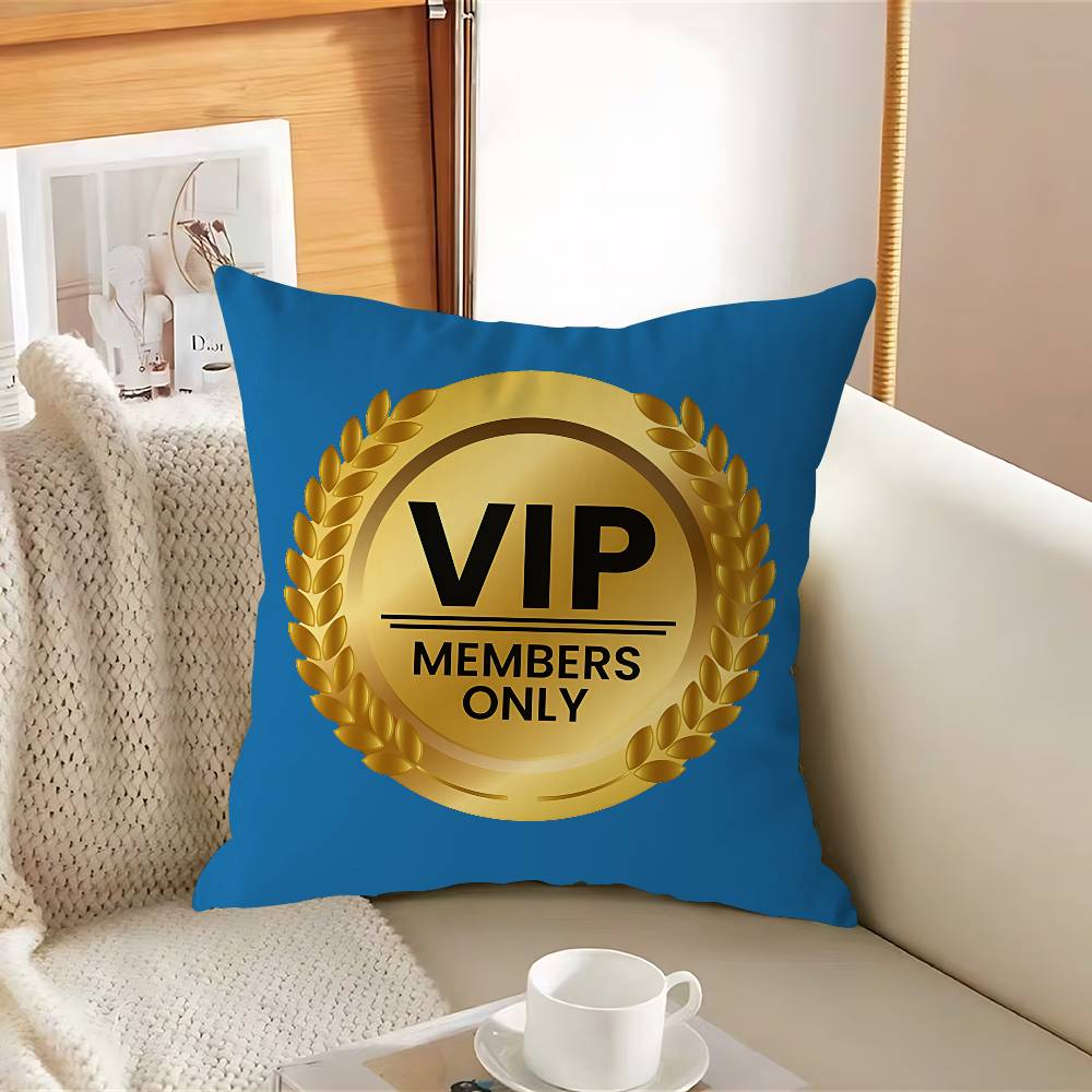 

VIP-P MemberS OnlyS Pillow Case Removable Washable Cushion Cover – All-Season Soft Linen 12x12Inch