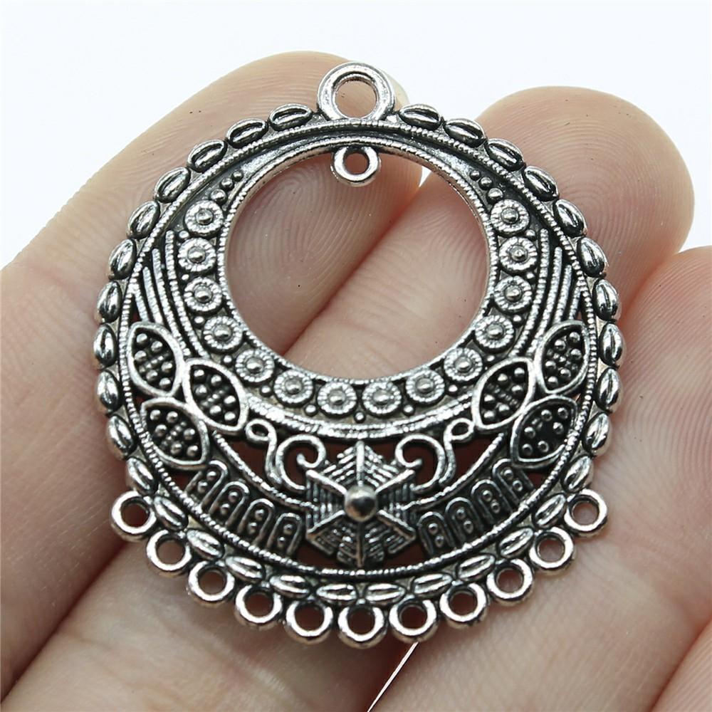 6pcs Antique Silver Color Earring Connector Charms For Jewelry Making Charms Earring Connector Jewelry Findings DIY